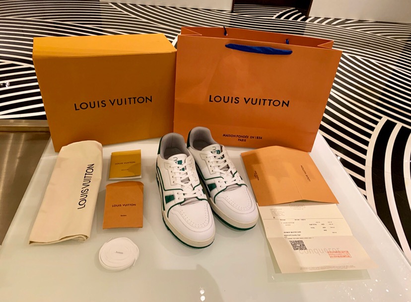 [LOUIS VUITTON] 19SS 루이비통 LV 트레이너 스니커즈 (버질 아블로 디자인) 그린 1A54HU 남성용